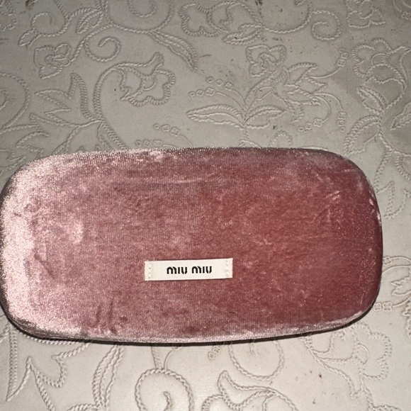 Miu Miu Accessories - Miu Miu Dusty Pink Velvet Sunglass Case